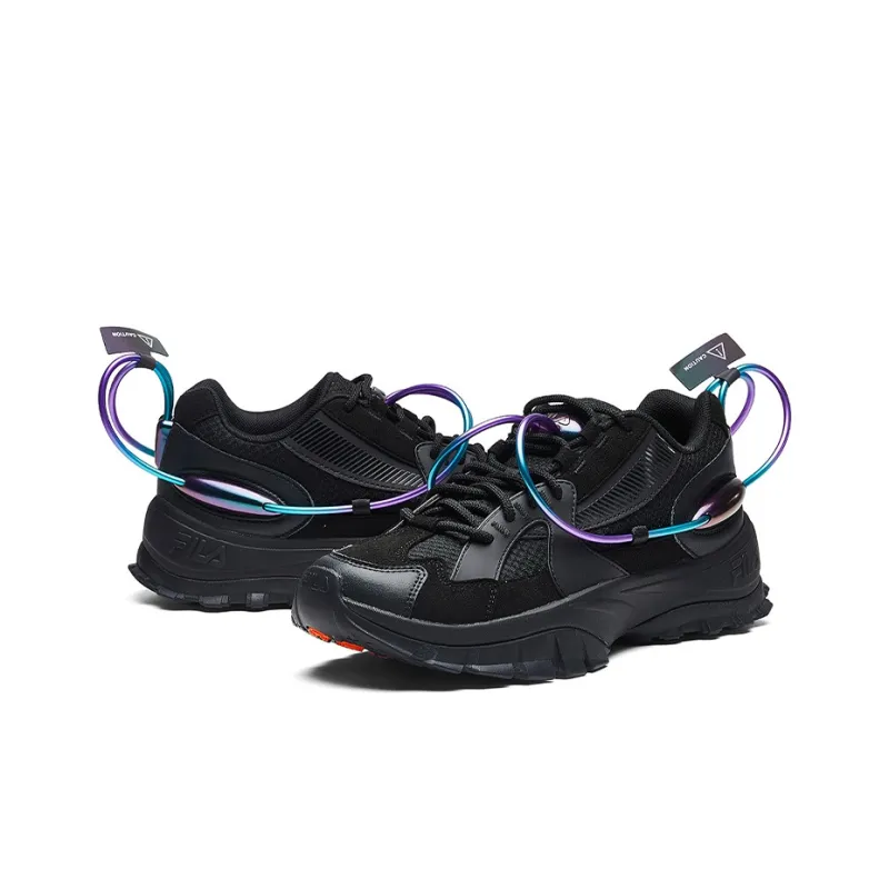 FILA FUSION Hit 3000 Cushioning Anti Slip And Wear Resistant Low Top Casual Shoes Men's Black-2