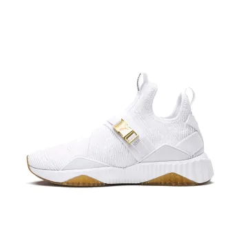 PUMA Defy Varsity Mid 'White Metallic Gold' Women's