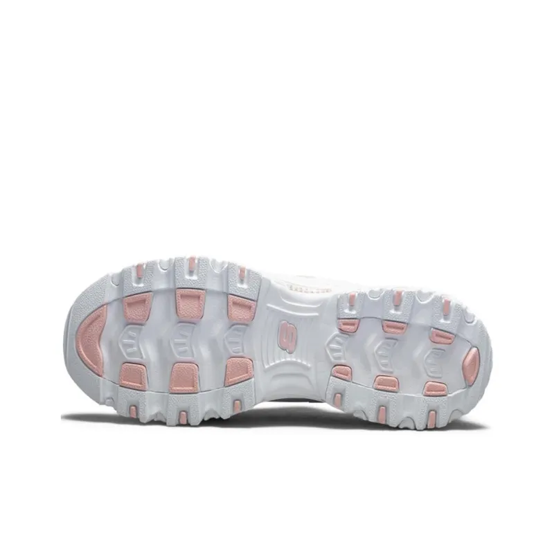 Skechers D'LITES 1.0 Anti Slip Wear Resistant Low Top Casual Shoes Women's Pink White-4