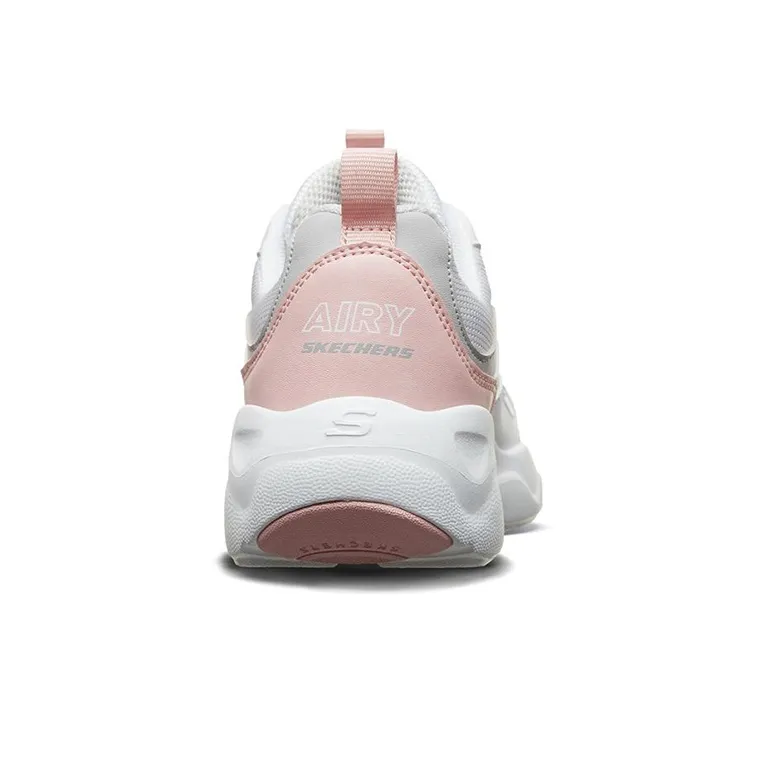 Skechers D'LITES AIRY Anti-Slip And Wear-Resistant Breathable Low-Top Casual Shoes Women's White Gray Pink-3
