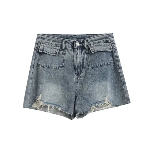 WOWI Denim Shorts Women's Vintage Blue