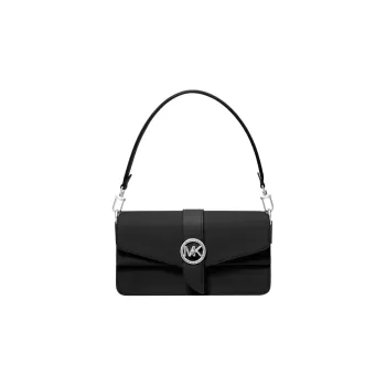 MICHAEL KORS Greenwich Saffiano Leather Envelope Bag, Shoulder Bag, Crossbody Bag Medium Size Women's Black