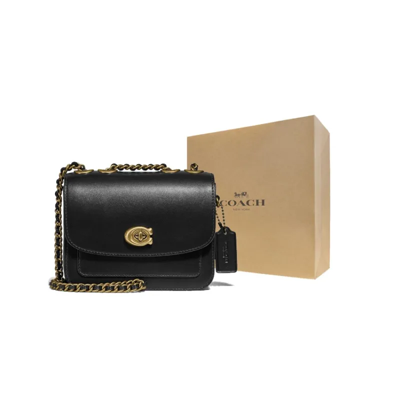 COACH Madison Calfskin Messenger Bag, Crossbody Bag, Shoulder Bag Women's Black-5