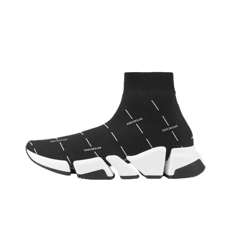 Balenciaga Speed 2.0 Black White Logo Women's-0