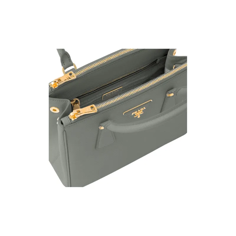 PRADA Galleria Killer Bag Leather Shoulder Bag Crossbody Bag Handbag Small Size Women's Gray-4