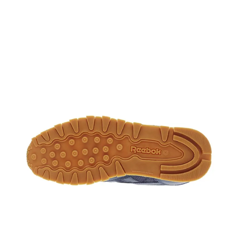 Reebok Classic Leather Dg Non Slip Wear Resistant Low Top Shoes/Sneakers Unisex Navy Blue-5