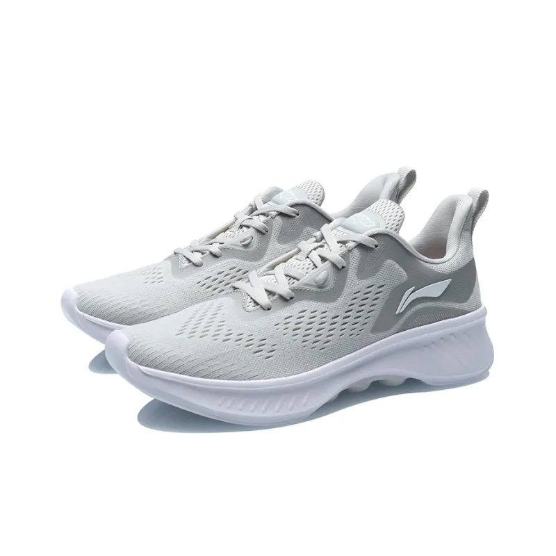 LiNing EazGo Cushioning Slip Resistant Low Top Sports Casual Shoes Unisex Gray White-2