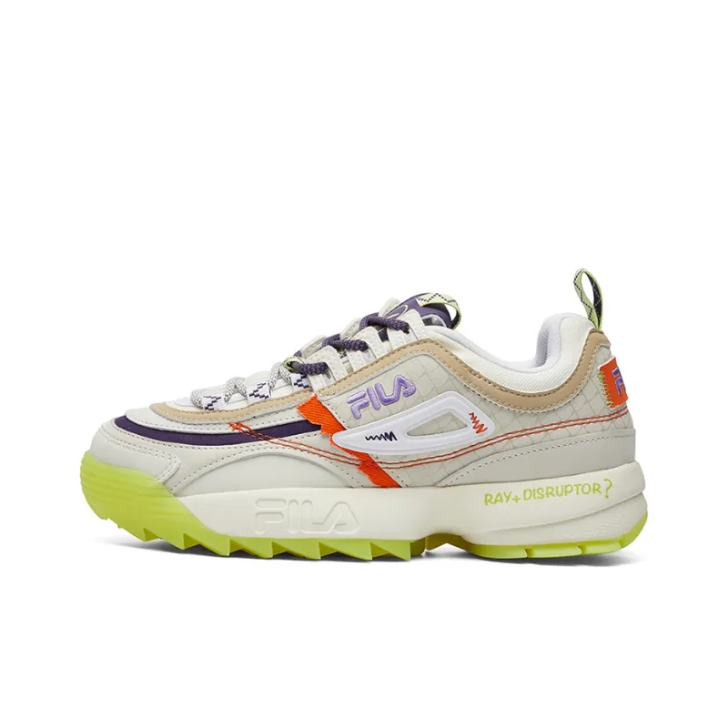 FILA FUSION Ray 1 Cushioning Anti Slip And Wear Resistant Coverage Support Low Top Casual Shoes Women's Multicolor-0