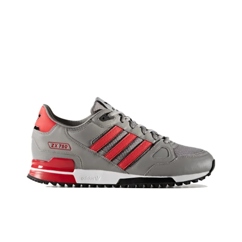 Adidas Originals ZX 750 Cushioning Low Top Casual Shoes Unisex Ice Gray Red-1