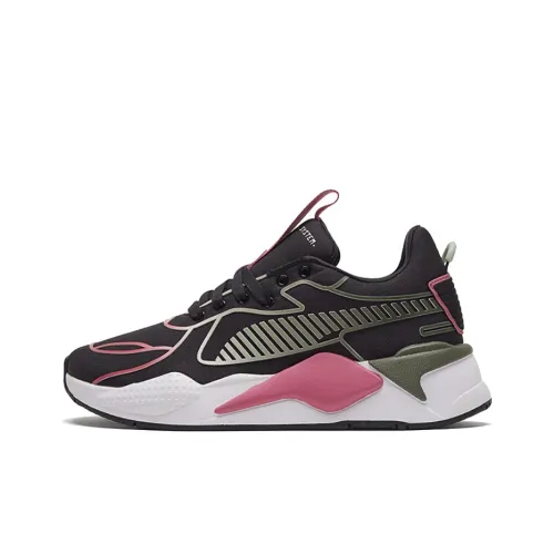 PUMA RS-X Casual Shoes Women's Low-Top White/Black/Pink/Asphalt Cyan