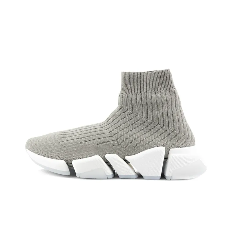 Balenciaga Speed Trainer Rib Knit Light Gray Women's-0