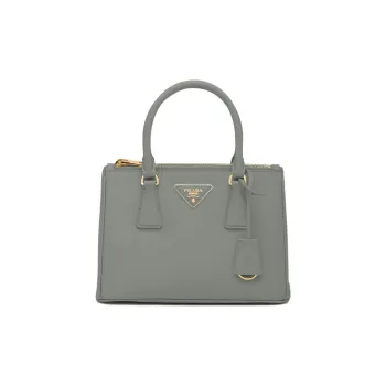 PRADA Galleria Killer Bag Leather Shoulder Bag Crossbody Bag Handbag Small Size Women's Gray