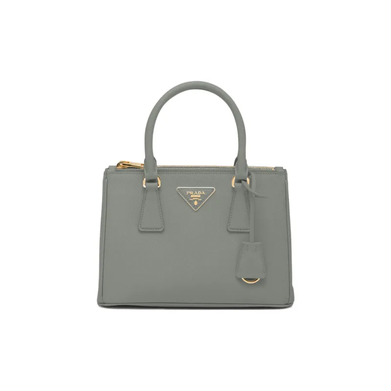 PRADA Galleria Killer Bag Leather Shoulder Bag Crossbody Bag Handbag Small Size Women's Gray-0