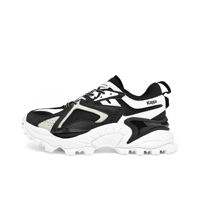 Kappa Cushioned Slip-Resistant Low-Top Casual Shoes Unisex Black White-0
