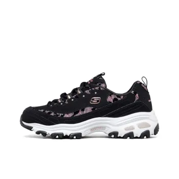 Skechers D'LITES 1.0 Cushioning Anti Slip And Wear Resistant Low Top Casual Shoes Women's Black Rose Gold