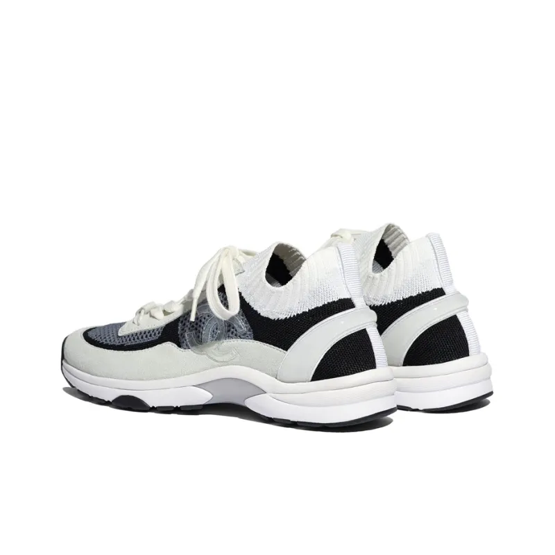 CHANEL Low Top Trainer Cc Black Ivory Women's-3