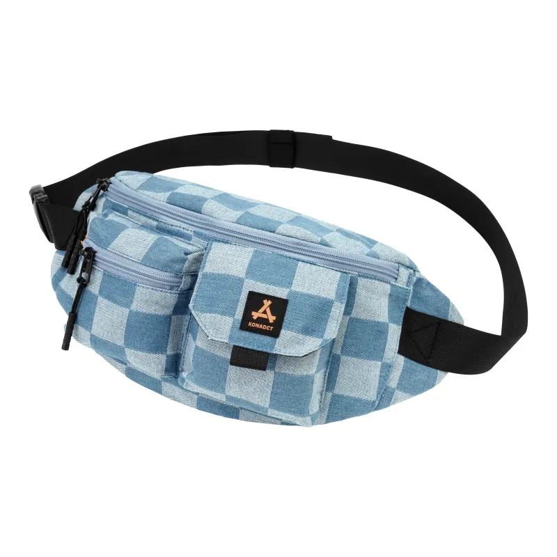 KONADCT Nylon Shoulder Bag, Fanny Pack, Crossbody Bag, Sling Bag Unisex Black/White-13