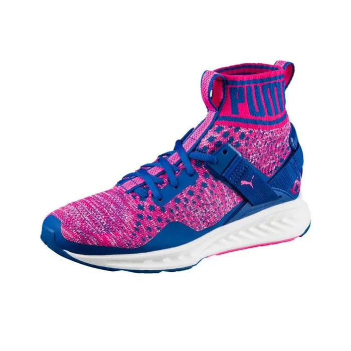 PUMA IGNITE Evoknit Anti-Slip And Wear-Resistant Lightweight High-Top Casual Shoes Women's Pink Blue-2