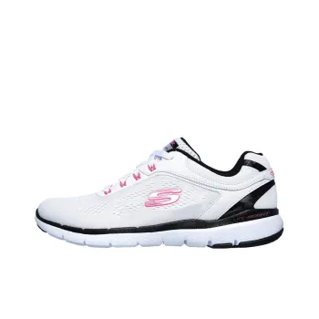 Skechers Flex Appeal 3.0 Low Top Running Shoes White/Black/Pink Women's