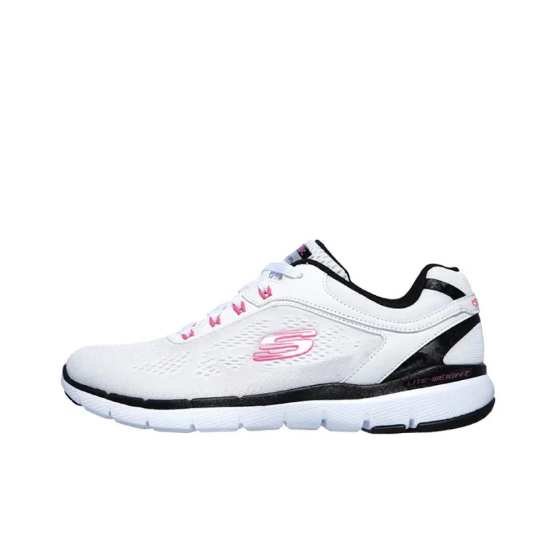Skechers Flex Appeal 3.0 Low Top Running Shoes White/Black/Pink Women's-0