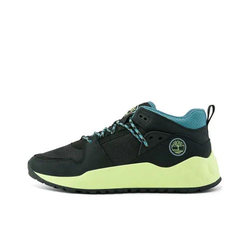 Timberland Solar Wave Mixed Media Sneakers 'Black Nubuck With Lime'