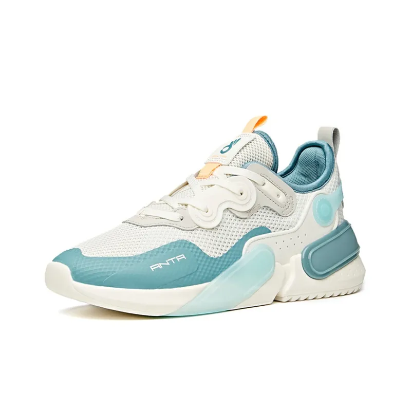 Anta Life Collection Cushioning Anti-Slip Wear-Resistant Breathability Low-Top Casual Shoes Men's White Green Blue-1