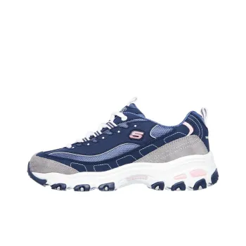 Skechers D Lites Low Top Running Shoes Grey/Blue Women's