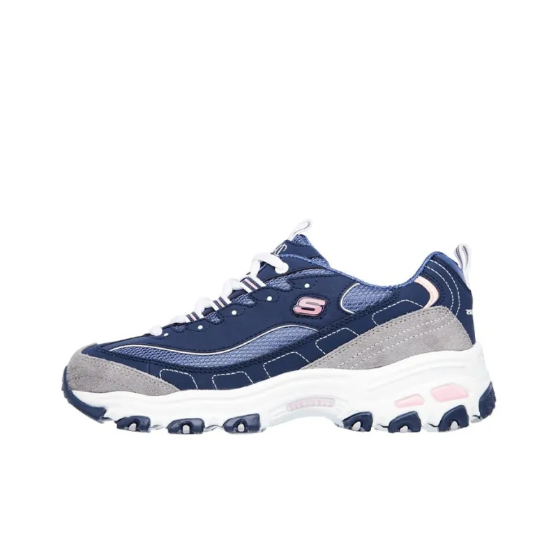 Skechers D Lites Low Top Running Shoes Grey/Blue Women's-0