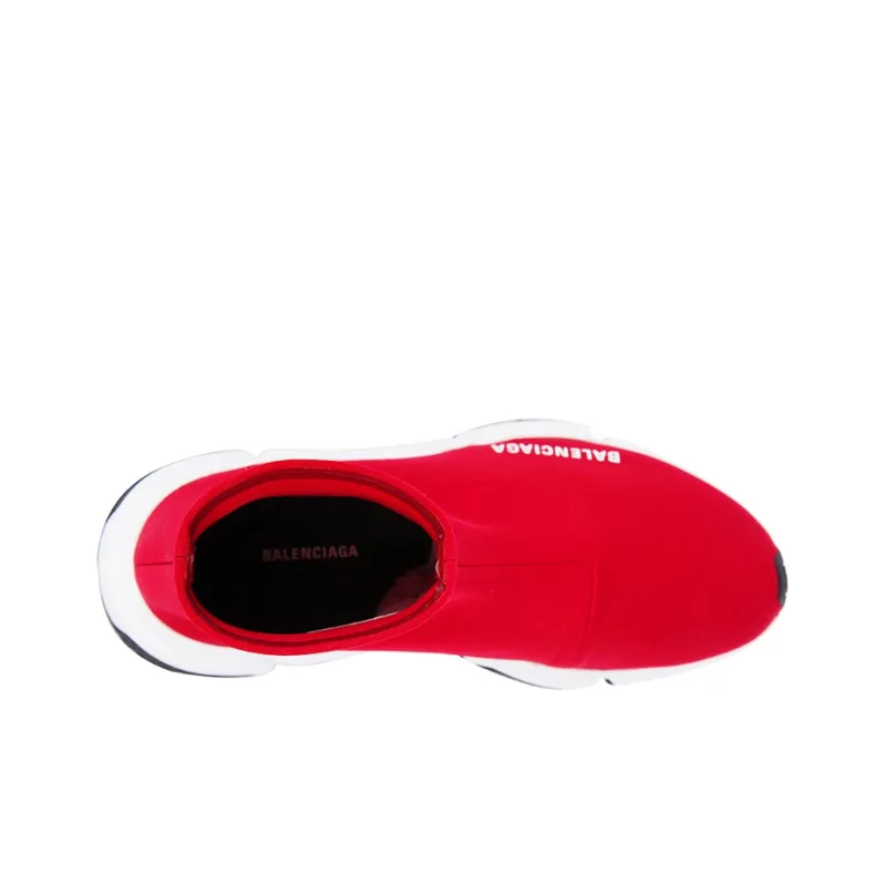 Balenciaga Speed Logo Sports Shoes Red Women's-4