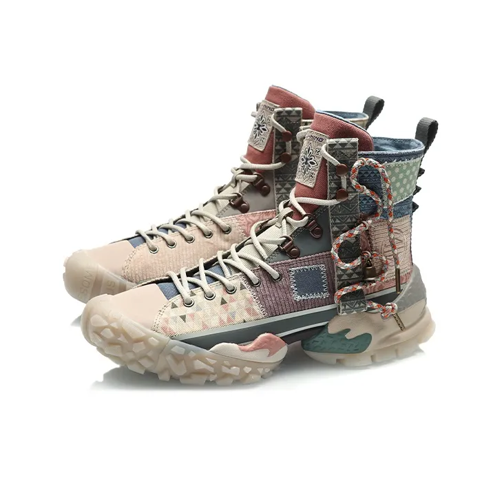 LINING CF Tracing Casual Shoes Unisex High Top Gray/Green-2