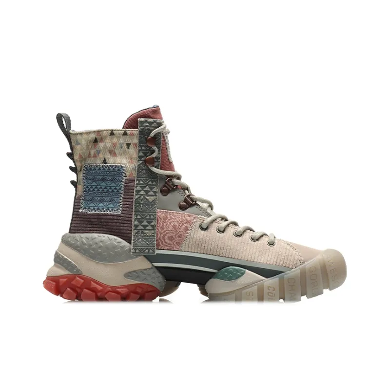 LINING CF Tracing Casual Shoes Unisex High Top Gray/Green-1