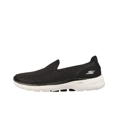 Skechers Go Walk 6 Breathable Rebound Cushioning Lightweight Low Top Casual Shoes Women's Black White