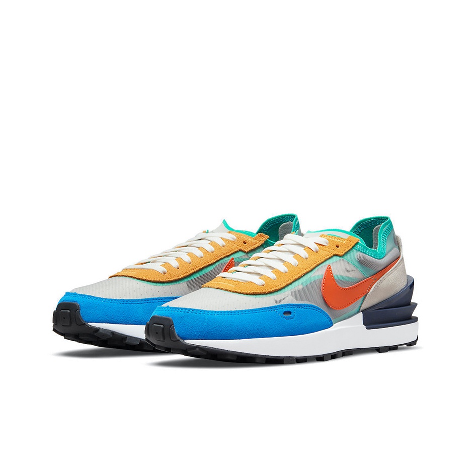 nike waffle one mustard orange blue turquoise