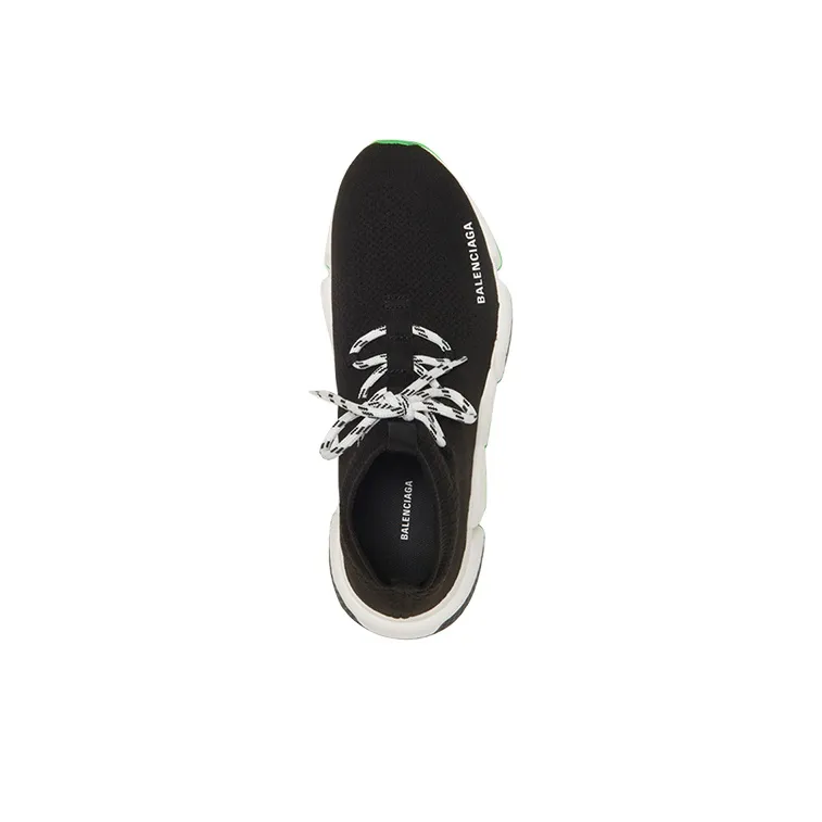 Balenciaga Speed Lace Up Trainer 'Black Neon Green'-4