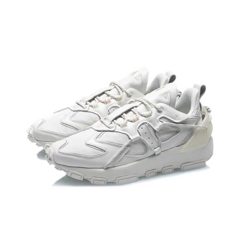 LiNing CF Tracing Cushioning Wear Resistant Low Top Casual Shoes Men's White-2