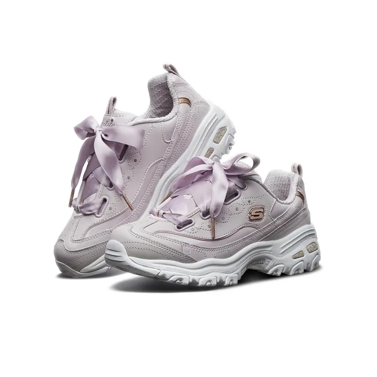 Skechers D'LITES 1.0 Anti Slip And Wear Resistant Coverage Support Low Top Casual Shoes Women's Lavender-2
