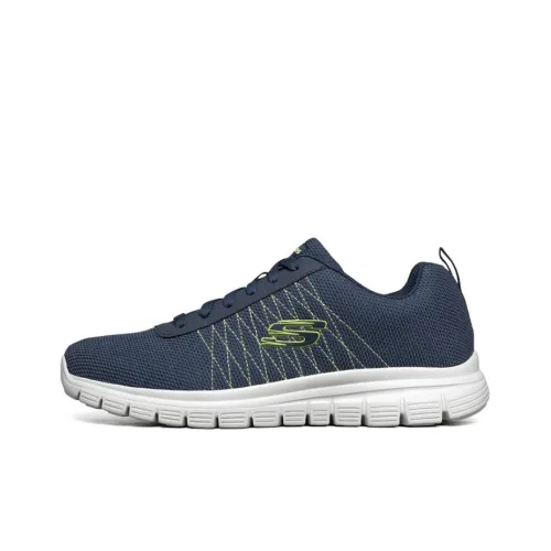 Skechers Burns Cushioned Wear-Resistant Breathable Low-Top Casual Shoes Men's Marine Blue