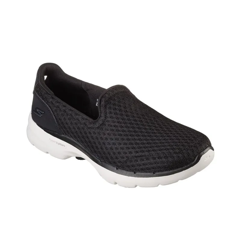 Skechers Go Walk 6 Breathable Rebound Cushioning Lightweight Low Top Casual Shoes Women's Black White-2