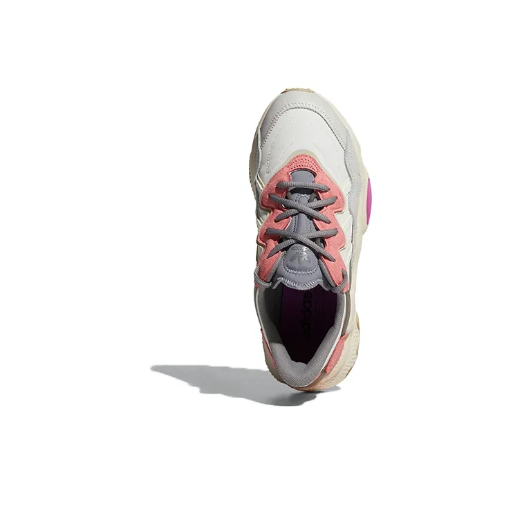 Adidas Originals Ozweego Series Casual Shoes Women's Low Top Beige/Pink/Gray-4