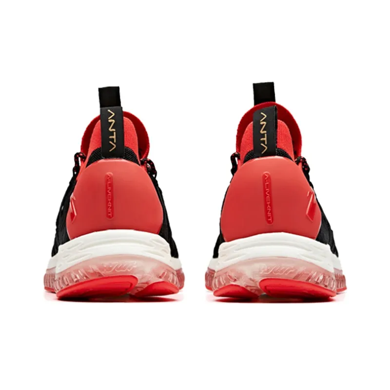 ANTA Casual Shoes Women's Low Top Black/Fluorescent Laser Red-4