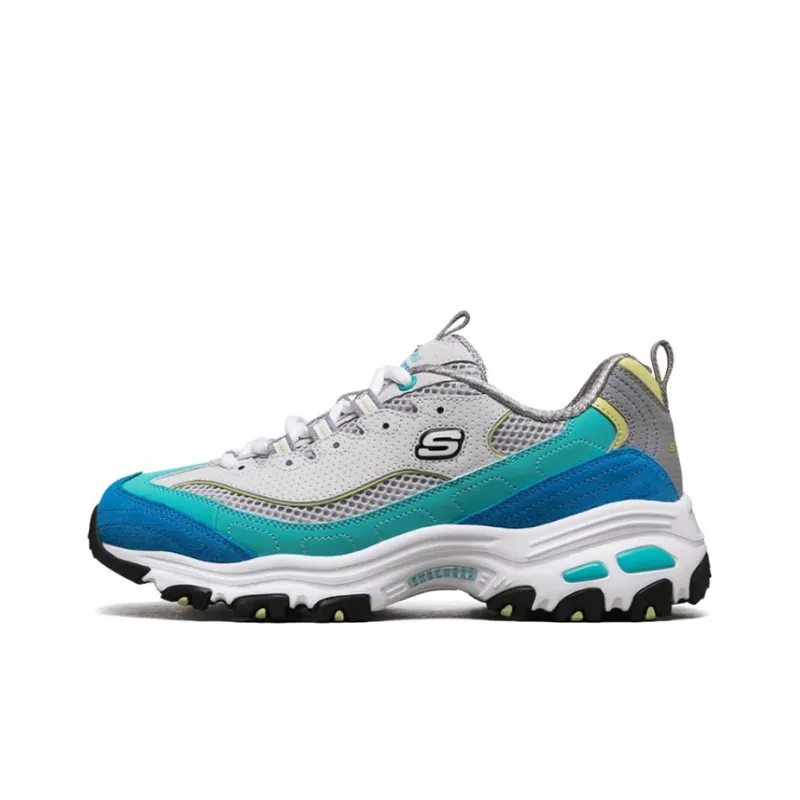 Skechers D'LITES 1.0 Cushioning Abrasion Resistant Breathable Low Top Casual Shoes Women's Turquoise-0