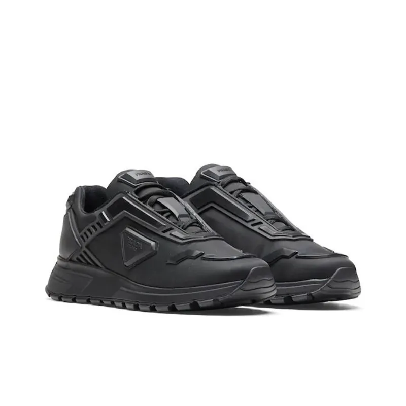 PRADA PRAX 1 Anti Slip And Wear Resistant Breathable Low Top Casual Shoes Men's Black-2