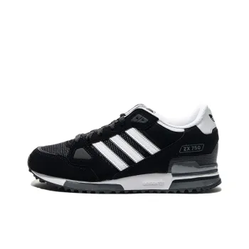Adidas Originals ZX 750 Abrasion Resistant Low Top Casual Shoes Unisex Black White