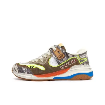 GUCCI Ultrapace Low Top Casual Shoes Women's Brown Yellow