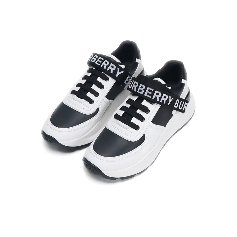 Burberry Low Top Athletic Shoes Men's Black White-3