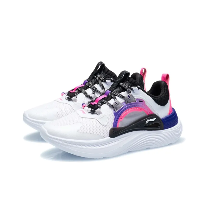 LiNing Spark Low Top Casual Shoes Women's Pink Black White-2