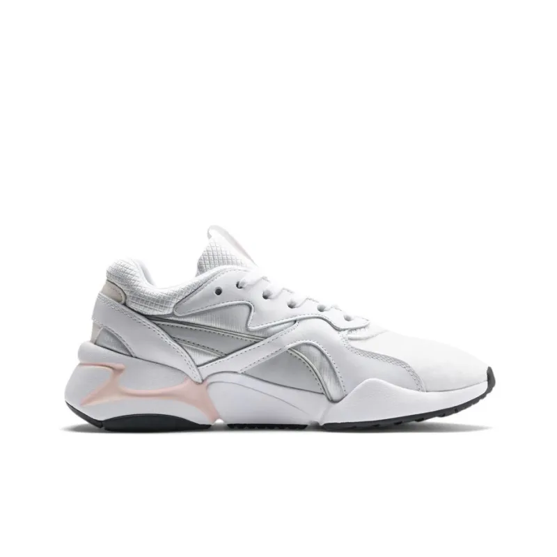 PUMA Nova Gleam Slip-Resistant Cushioning Lightweight Low-Top Casual Shoes Women's Gray Pink White-1