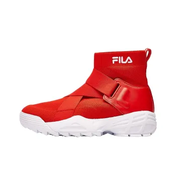 FILA Disruptor Cushioning Anti Slip Wear Resistant Breathability High Top Athletic Shoes Women's Red