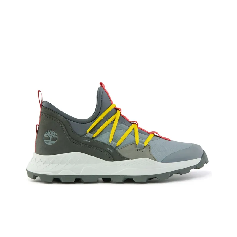 Timberland Brooklyn Leather And Fabric Oxford Trainers 'Medium Grey Mesh With Red'-1