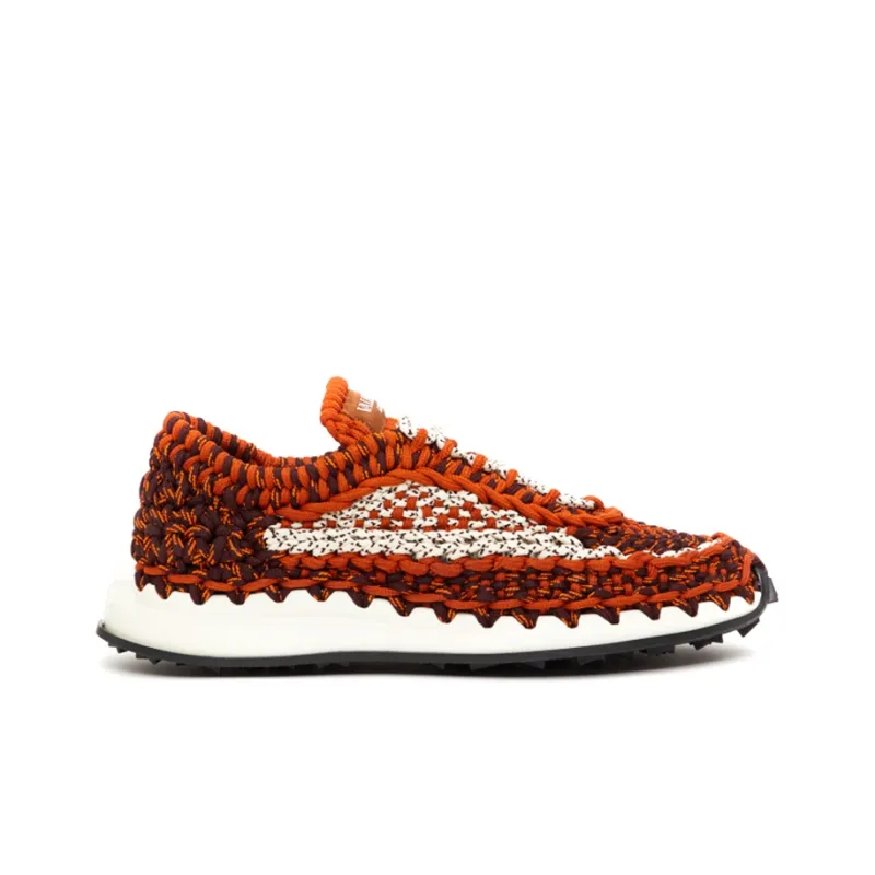Valentino Crochet Sneakers 'Orange Zest'-1